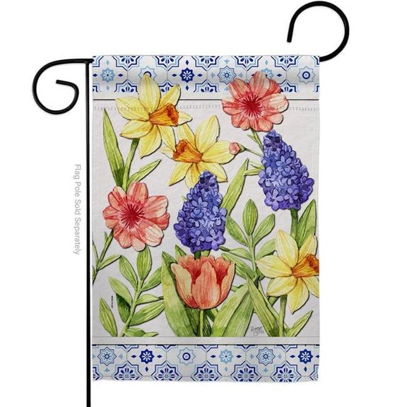 Breeze Decor G154112-BO Spring Floral Double-Sided Decorative Garden Flag, Multi Color