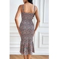 thumbnail image 5 of PRETTYGARDEN Women's Summer Floral Midi Tank Dress Sleeveless Strappy Ruffle Hem Smocked Bodycon Dresses, 5 of 8
