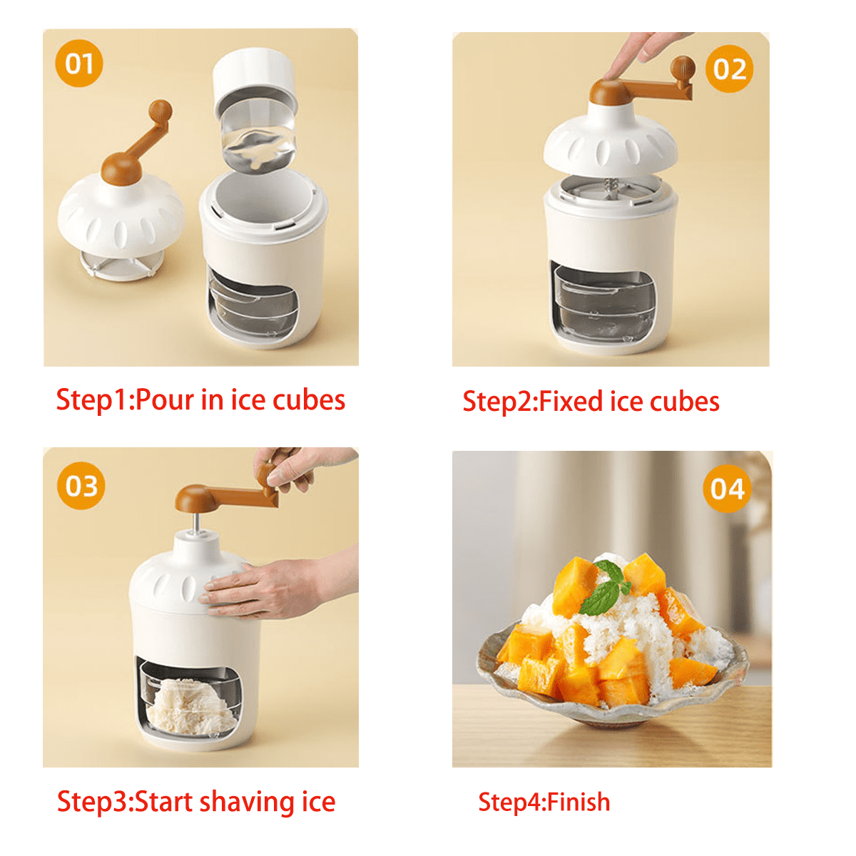Manual Shaved Ice Maker Machine and Snow Cone Machine for making Snowcones Ice Cream and Slushy with Ice Cube Trays-BPA Free