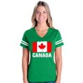 thumbnail image 1 of Womens Canada Flag Football V-Neck T-Shirt, 1 of 5