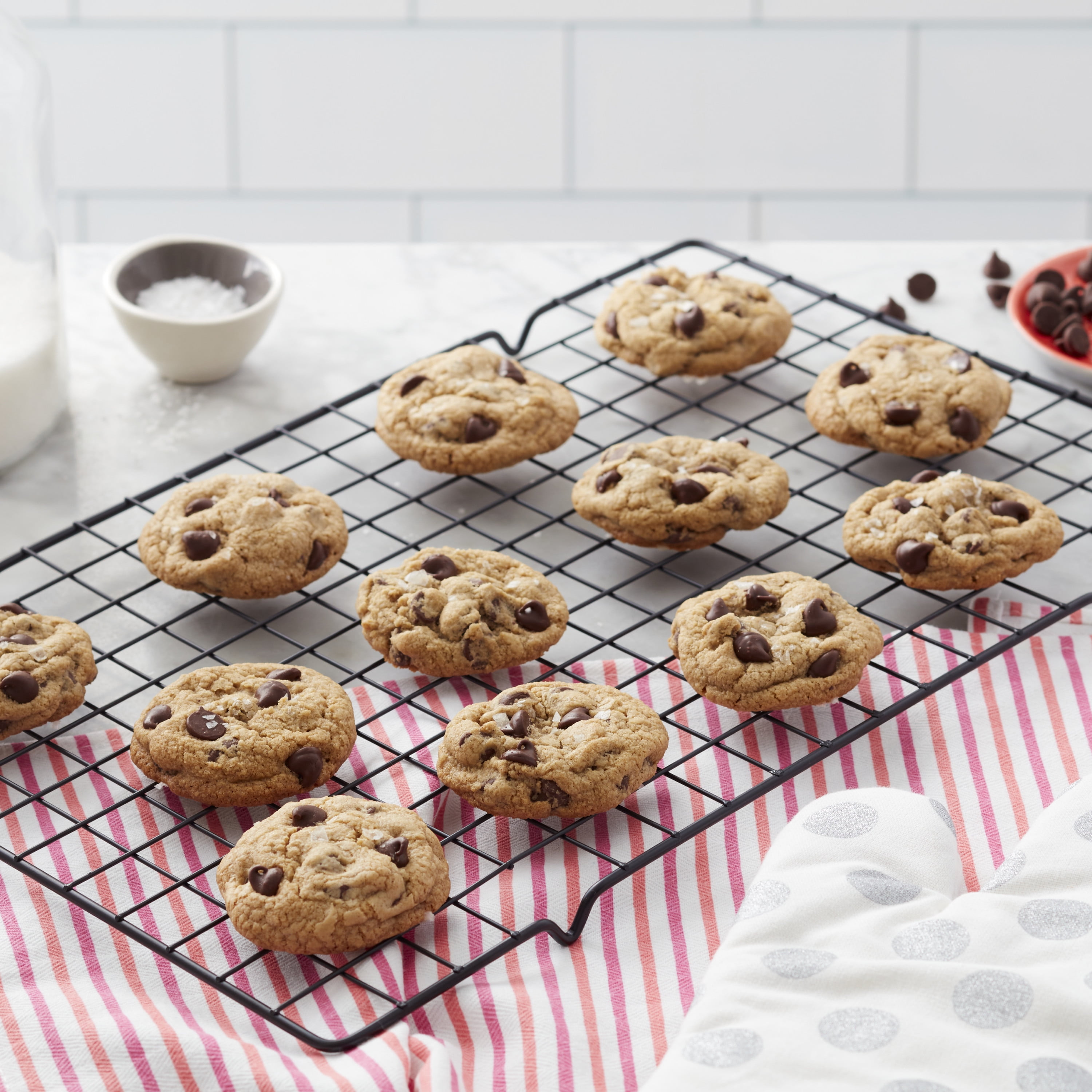 Baking Sheet and 2-Tier Cooling Racks Set, P&P CHEF Stainless Steel Baking  Pan Tray with Stackable Cooking Wire Rack for Cookie Bacon Meat, Uncoated 