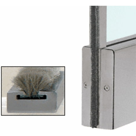 CRL Brushed Stainless Weatherstrip Kit with Aluminum Channel for 4" Square Top and 10" Square Bottom Rail