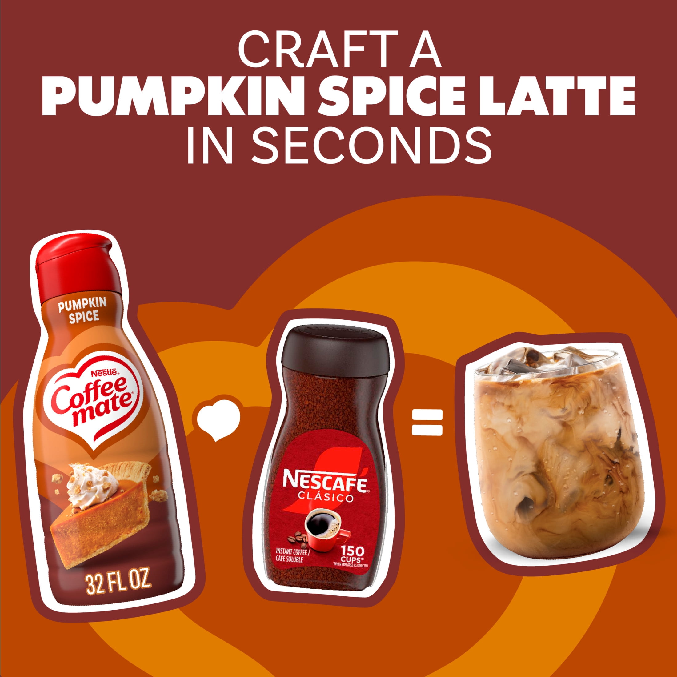 Coffee mate Pumpkin Spice Coffee Creamer, Non-Dairy, Sweet Like Pumpkin Pie, 32 fl oz Bottle