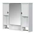 thumbnail image 6 of Tcbosik Bathroom Cabinet with Mirror Wall Mounted, Modern Medicine Cabinet with 2 Hanging Rods and 2 Doors, Space Saver Storage Cabinet with Adjustable Shelves for Kitchen, Laundry Room, White, 6 of 10