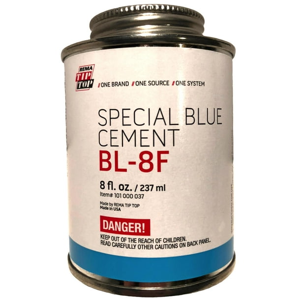 Rema BL-8F Special Blue Cement (8 oz. Can) USA Rubber Bonding Tip Top