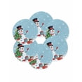 thumbnail image 7 of 15 Inch Round Placemats Set of 6, Light Blue Snowman Christmas Non Slip Heat Insulation PP Table Mats, Gifts Xmas Tree Winter Snowflake Washable Place Mats for Kitchen Dining Party Table Decor, 7 of 7