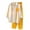 Yellow, variant on Two Piece Sets for Women Summer Outfits Sets Striped V Neck Tops Wide Leg Pants Set Casual Loose Going Out Outfits Set with Pockets