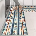 thumbnail image 2 of Kitchen Rugs Sets Of 2,Blue and Orange Geometric Boho Pattern Anti Fatigue Kitchen Mat Rugs Non Slip Washable,Decorative Kitchen Floor Mats for Kitchen,Sink,Laundry,17"X47", 2 of 5