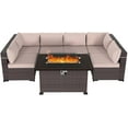 thumbnail image 2 of Gotland 8 Piece Outdoor Patio Furniture Set with 43√¢¬Ä¬ú Gas Fire Pit Table, Sand, 2 of 8