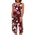 thumbnail image 3 of Conjunto de Ropa de Salón para Mujer, Ropa de Dormir con Cuello en V Impresión de Manga Corta Blusa Y Pantalones Cortos con Cintura Elástica Hecha de Poliéster, Blusas para Mujeres Casual, 3 of 8