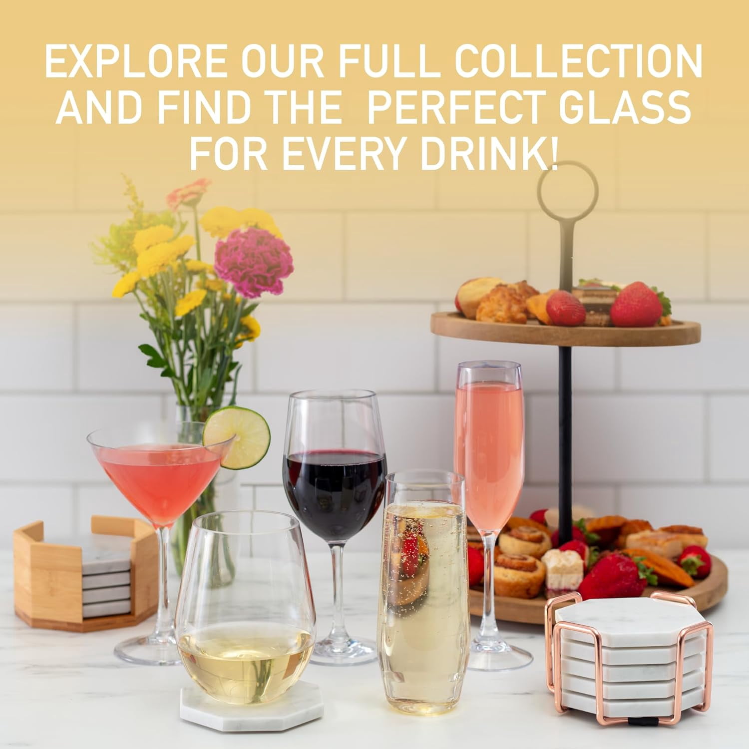 D'Eco Unbreakable 12 oz Champagne Flutes (Set of 8) 100% Tritan Reusable Mimosa & Champagne Glasses - Perfect Cocktail Glasses for Hosting Parties Indoors & Out - Great Graduation Gift