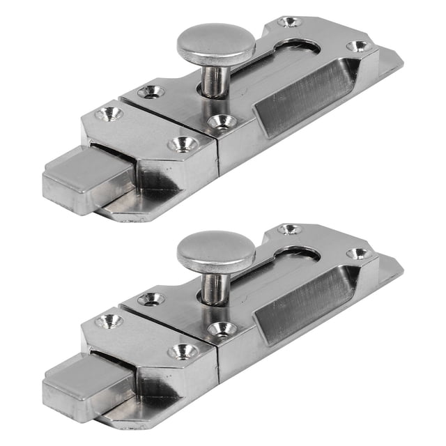 DEEPCRAFF Sliding Lock for Door 2Pcs Zinc Alloy Barrel Bolt Lock for House Security Silver