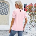 thumbnail image 3 of Baywell Womens Fashion Tops Crewneck Sexy Patchwork Lace Short Sleeve Tee Shirts Casual Knitted Blouses S-2XL, 3 of 8