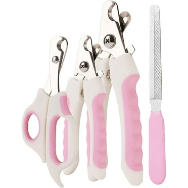 Dog Nail Clippers and Trimmer Set with Safety Guard 4 in 1 Stainless Steel Professional Grooming Tool for All Small Large Dogs Cats Pets