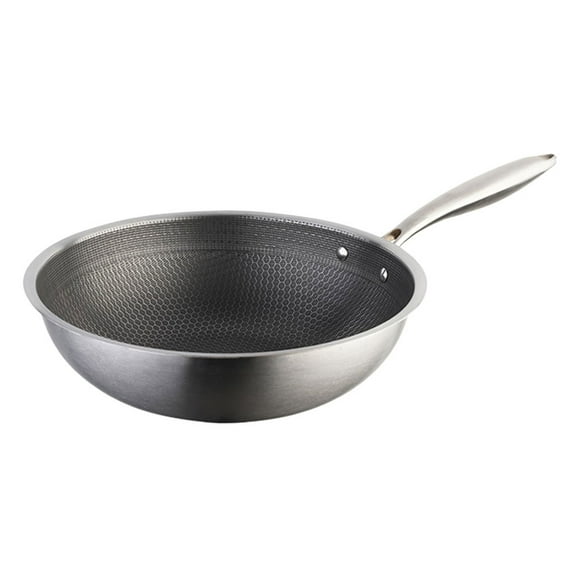 Practical Frying Pan Non-stick Cooking Pan Stainless Steel Pan Cooking Utensil