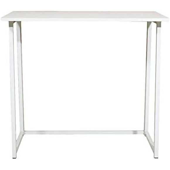 31.5 inch Folding Desk No Assembly Required, Space Saving Computer Table, Office Desk Foldable Simple Study Writing Desk for Home Office, White, SY-LHJ2-62472687