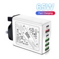 thumbnail image 1 of Adaptador Corriente Cargador Pared USB C Súper Rápido 65W 6 Puertos Carga Rápida S, 1 of 9