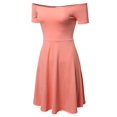 thumbnail image 2 of FashionOutfit Women's Solid Cap Sleeves or Off-Shoulder Sheath Princess Dress, 2 of 3