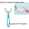 thumbnail image 3 of paquetes de cepillos de dientes para niños en forma de U, cepillo de dientes de entrenamiento manual suave para niños de 6 a 12 años (rosa + azul) Vhermosa XMWJ238, 3 of 3
