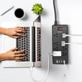 thumbnail image 2 of Surge Protector - 8 AC Outlets and 4 USB Ports (1 USB-C), 6ft Extension Cord Power Strip for Home, Office, Black, 2 of 7