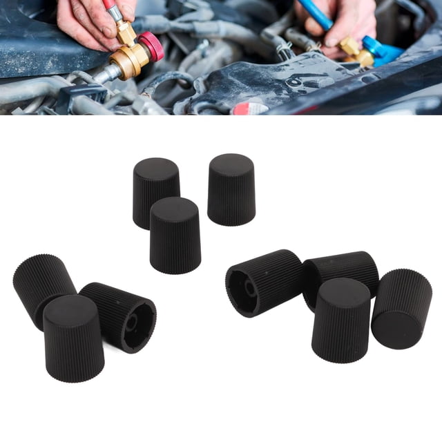50 Sealing Valve Caps Air Conditioning in M8X1, Car Fuel Injection Nozzle Caps, Plastic Dustproof Covers for Auto, Trucks, and Engineering Vehicles with Seal Performance