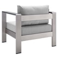 thumbnail image 6 of Lounge Chair Armchair, Sunbrella, Fabric, Aluminum, Metal, Steel, Silver Grey Gray, Modern Contemporary Urban Design, Outdoor Patio Balcony Cafe Bistro Garden Furniture Hotel Hospitality, 6 of 8