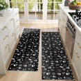 thumbnail image 4 of Kitchen Rugs Sets Of 2,Black Gothic Skull Cat Pattern Anti Fatigue Kitchen Mat Rugs Non Slip Washable,Decorative Kitchen Floor Mats for Kitchen,Sink,Laundry,17"X47", 4 of 5