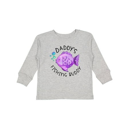 

Inktastic Daddy s Fishing Buddy with Cute Purple Fish Gift Toddler Boy or Toddler Girl Long Sleeve T-Shirt