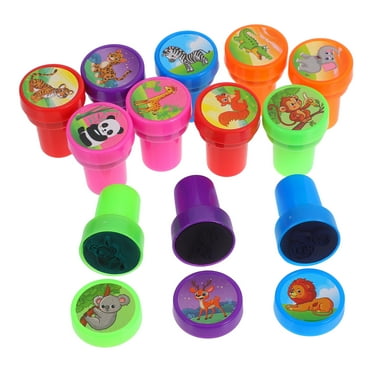 12pcs Cute Mini Cartoon Animal Stamps for Kids Self Inking Set for Crafting Classroom Rewards Party Favors Easy to Hold Washable