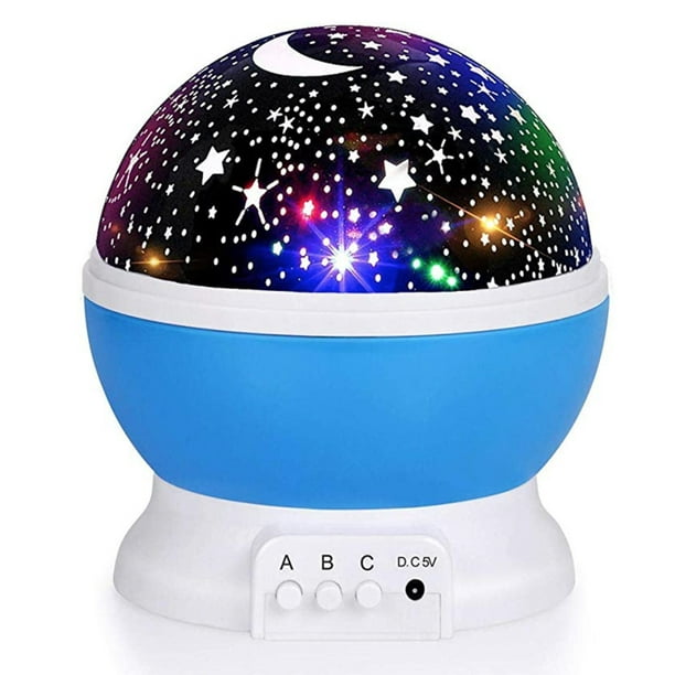 Kids Star Night Light, 360Degree Rotating Star Projector Blue