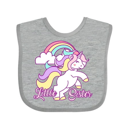 

Inktastic Little Sister Unicorn Gift Baby Girl Bib