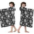thumbnail image 4 of Black Christmas Snowflake Pattern Hooded Bath Towel，50"x30" for Ages 3 To 12 Kids, Quick Dry Lightweight Soft Microfiber Hood Beach Towel Cover Up for Kids, 4 of 7