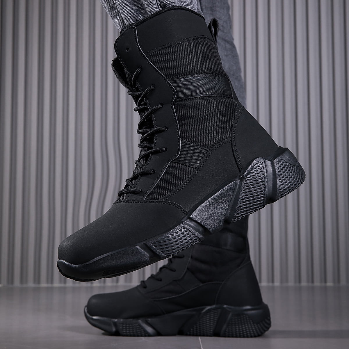 VOVORY Fashion Mens Dress Boots Lightweight EVA Outsole Male Hiking Boots Women Outdoor Casual Walking Shoes