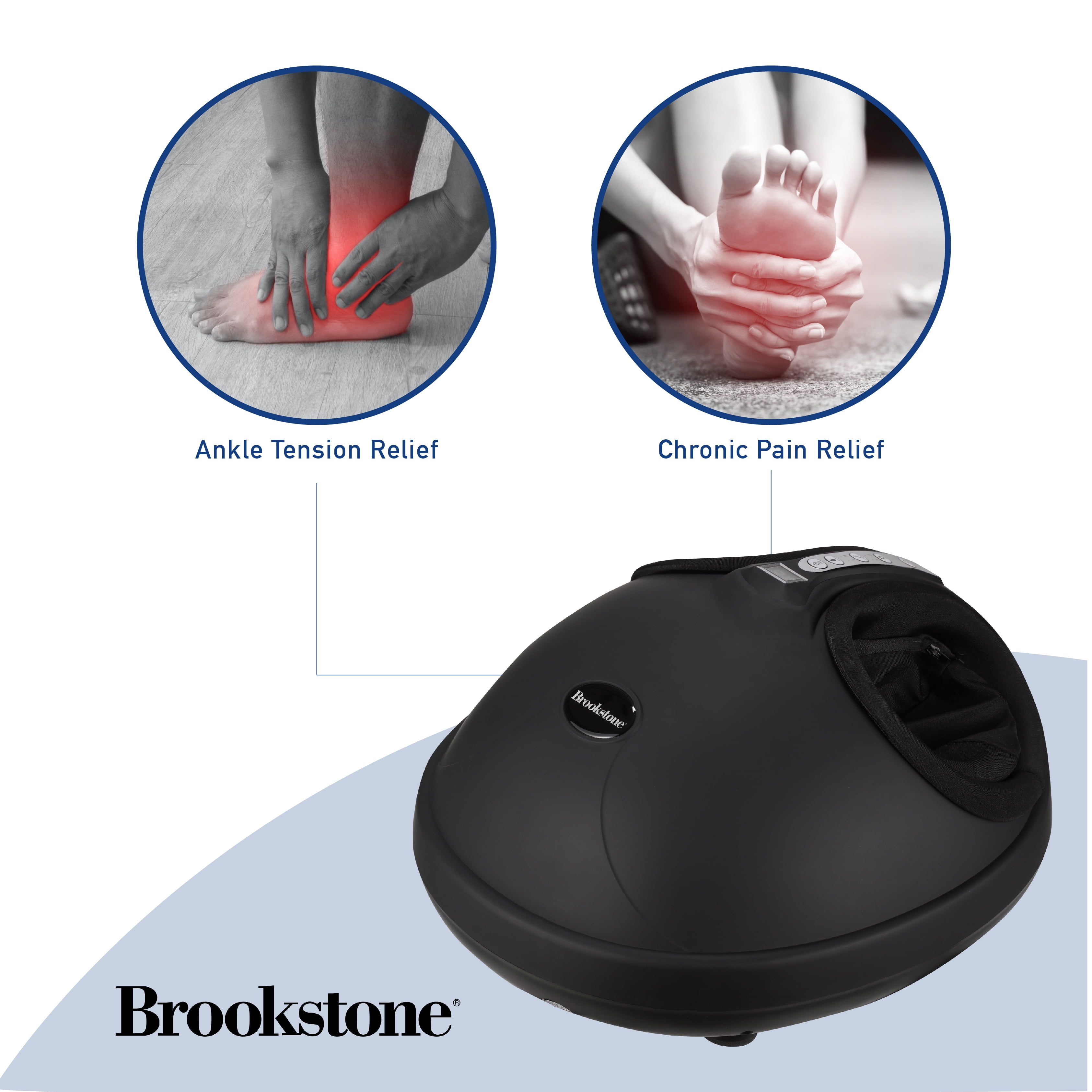 Brookstone Foot Massager, 360-Degree Air Compression, Compact and Portable, Gift for All Ages