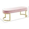 thumbnail image 3 of Meridian Furniture Lemar Contemporary Velvet Bench in Pink, 3 of 4