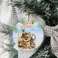 thumbnail image 3 of Pomeranian Hello Summer with Sunglasses and Surfboard Tropical Vibes Ceramic Round Ornament Pom Dog Lover Gifts Home Tree Decor - 00007, 3 of 5