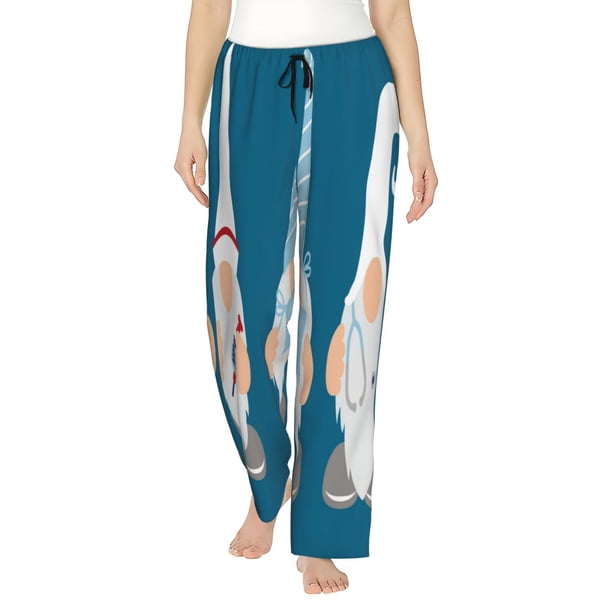 Balery Nurse Doctor Gnomes Pantalones de pijama para mujer, pijamas ultraligeros, pantalones de estar por casa-Small