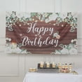 thumbnail image 4 of Efavormart 6ftx3ft White Brown Rustic Wood Floral Happy Birthday Photo Backdrop, Large Polyester Background Banner, 4 of 5