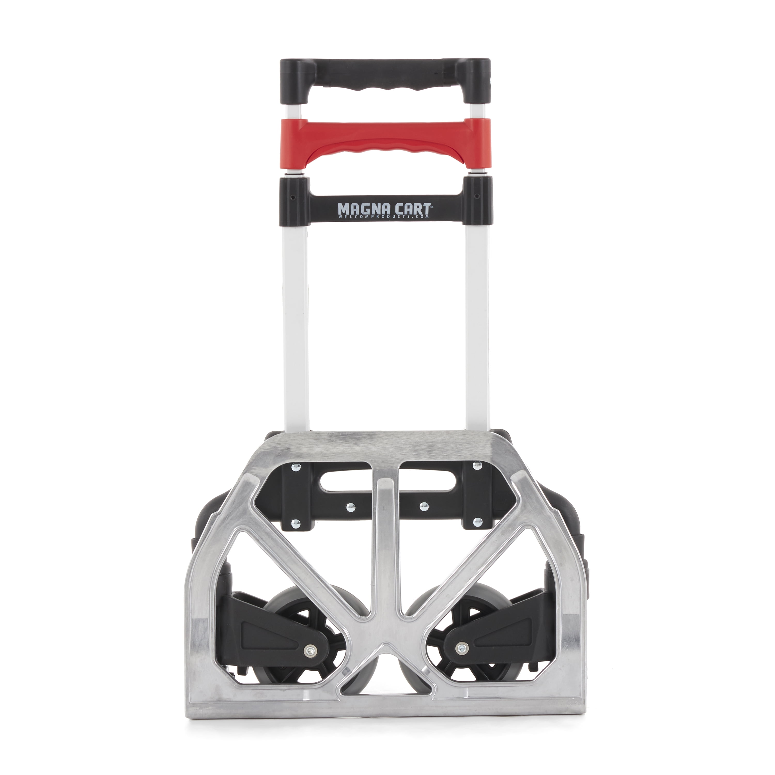 Magna Cart Personal Folding Aluminum Hand Truck, 150lb Capacity, Black/Red