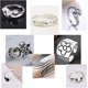 thumbnail image 3 of Juego de 16 anillos de rana chapados en plata, bonito juego de anillos abiertos, anillos vintage a juego, lindos y elegantes, serpiente, abrazo, cara sonriente, luna y sol para parejas, mujeres, hombr, 3 of 4
