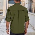 thumbnail image 5 of Men's Quick Dry Long Sleeve Shirt UPF 50+ Sun Protection Lightweight Breathable Fishing Hiking Casual Daily Camping Outdoor Travel Athletic Top with Pockets | TOPLIU,Army Green L, 5 of 8