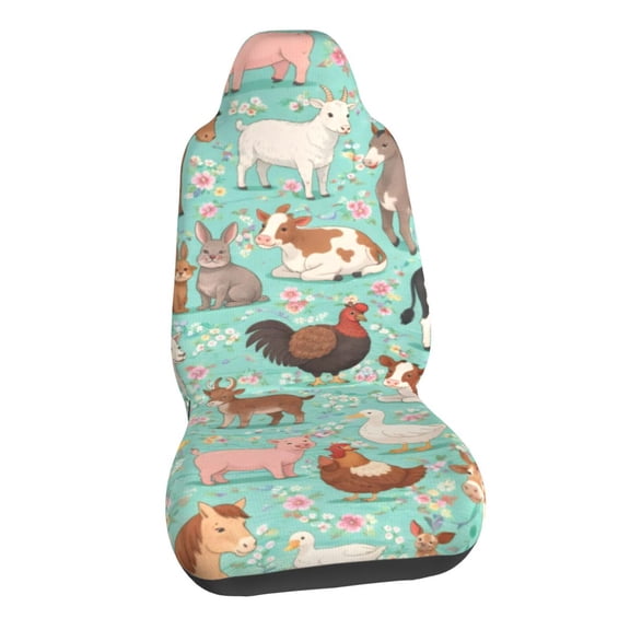 Animals Cute Farm Car Seat Covers Stretch Car Seat Protectors Universal Fit