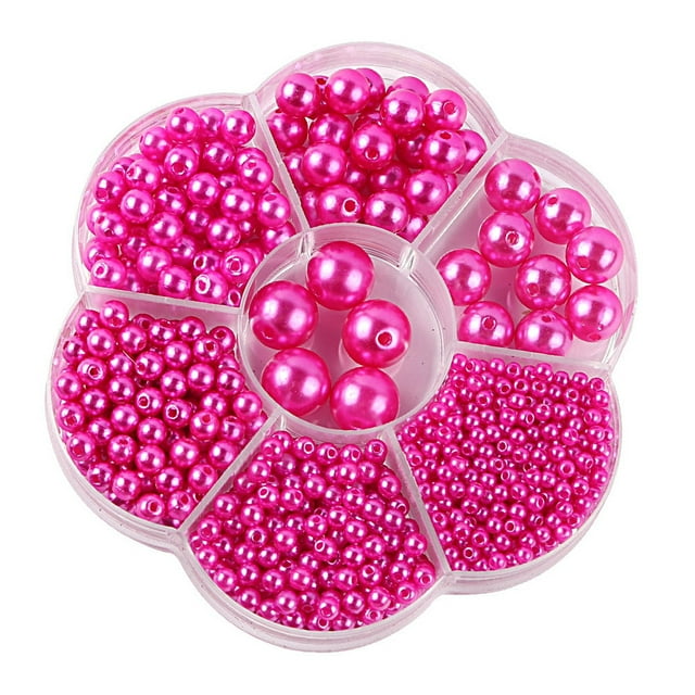 Youkk 1/2/3/5 1150piece Practical DIY Pearl Beads For Making Jewelry - Easy To Thread Not Easy To Fade Durable rose red 1 Pc