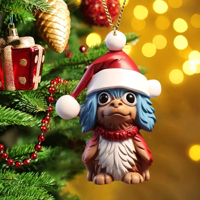 Adornos navideños, adornos navideños, regalos navideños, decoración plana para el hogar con forma de perro, decoración para el árbol de Navidad, decoración con colgante