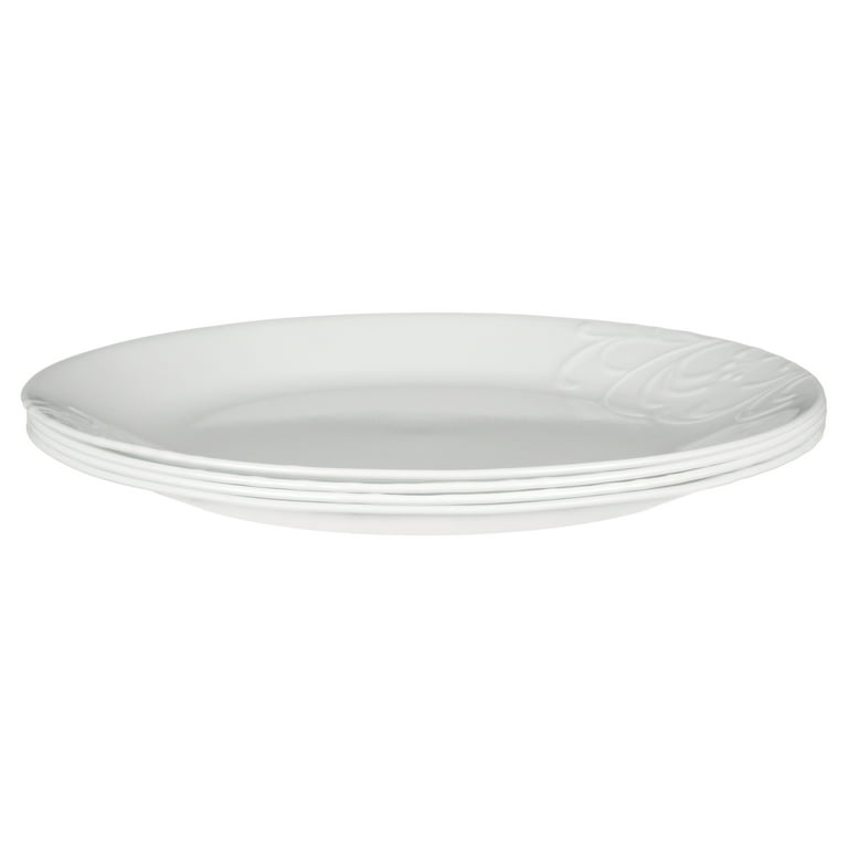 Crisp Matte White Dinner Plates Set of 8