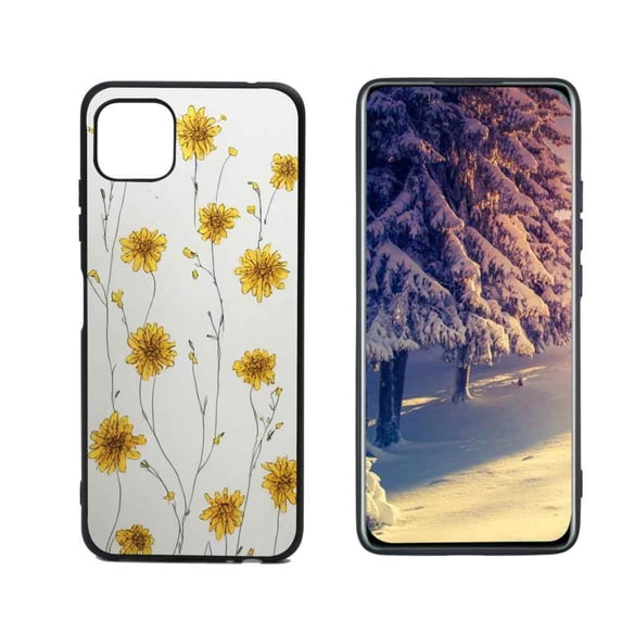Compatible with Boost Mobile Celero 5G Phone Case, Yellow-Flowers-297 Case Men Women, Flexible Silicone Shockproof Case for Boost Mobile Celero 5G