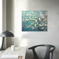 thumbnail image 3 of PIKWEEK  Couple Birds and Orchid Flower Blossom Picture Painting Print Artwork Teal Blue Canvas Wall Art Animal Canvas Print for Living Room Framed Ready to Hang, 3 of 4
