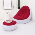 thumbnail image 2 of Sofá inflable para adultos, conjunto de dos piezas con pedal flocado, sofá reclinable, sofá inflable para ocio, 2 of 5