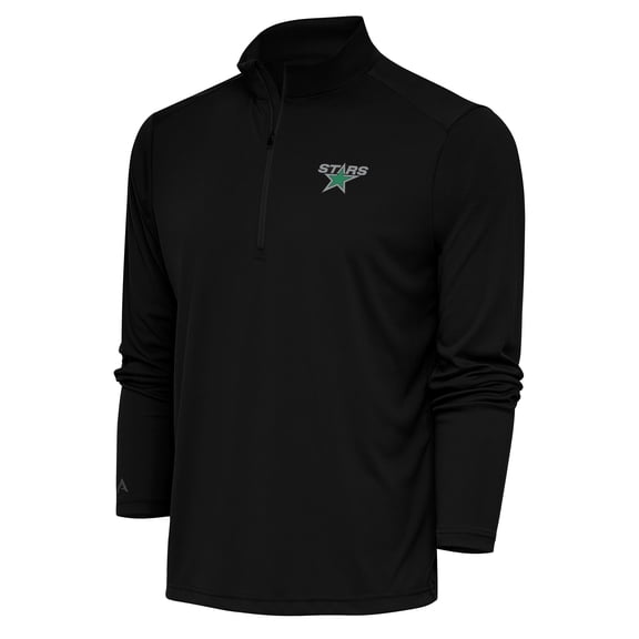 Men's Antigua Black Dallas Stars Special Edition 2.0 Tribute Quarter-Zip Pullover Top