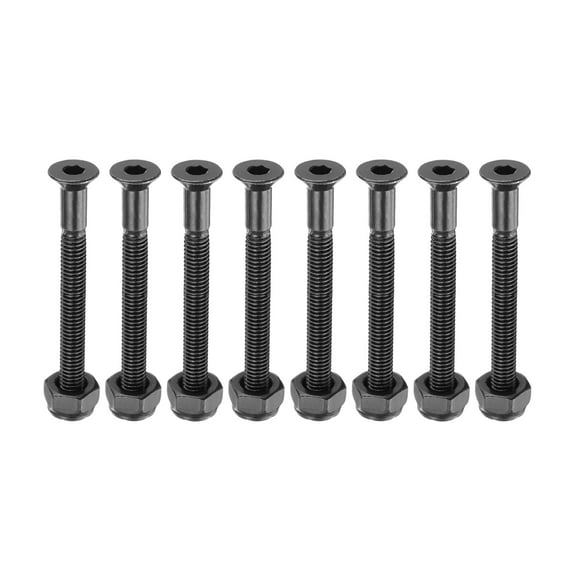 Skateboard Hardware Kit 2-5/8", 8pcs Carbon Steel Grade 8.8 Mounting Screws Nuts for Skateboard Cruiser, Black